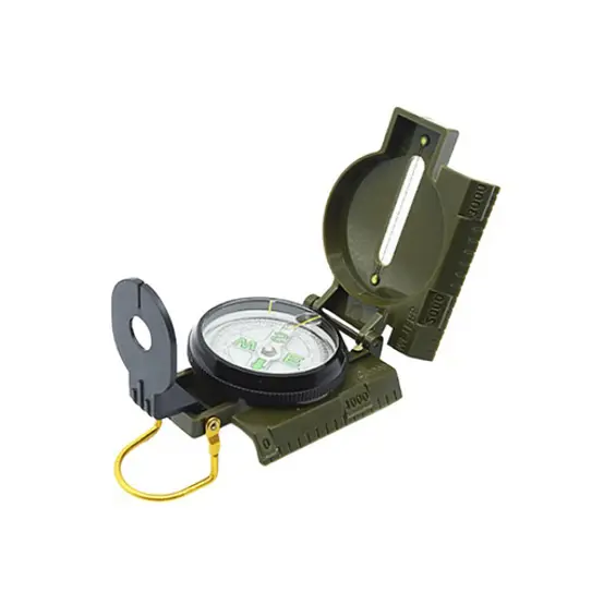 LEAN Toys 20973 aluminijski turistički kompas s mjernom skalom i fluorescentnim oznakama