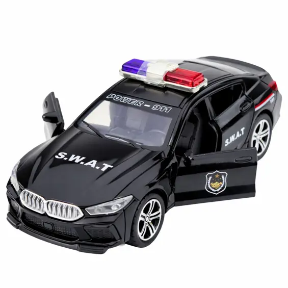 LEAN Toys 29064 SWAT vozilo specijalne jedinice – svjetlo i zvuk, pogon, vrata na otvaranje, 16,5 cm