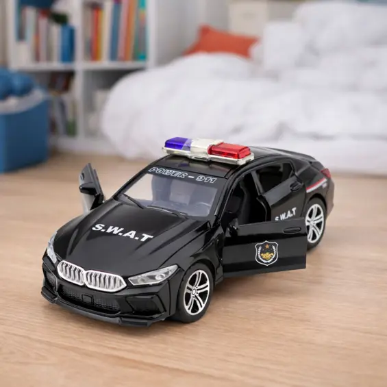 LEAN Toys 29064 SWAT vozilo specijalne jedinice – svjetlo i zvuk, pogon, vrata na otvaranje, 16,5 cm