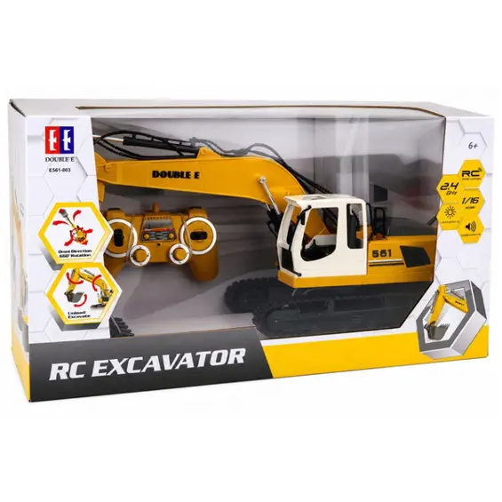 LEAN Toys 31909 RC bager gusjeničar 1:16 s daljinskim upravljanjem, svjetlom i zvukom