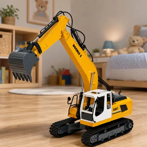 LEAN Toys 31909 RC bager gusjeničar 1:16 s daljinskim upravljanjem, svjetlom i zvukom