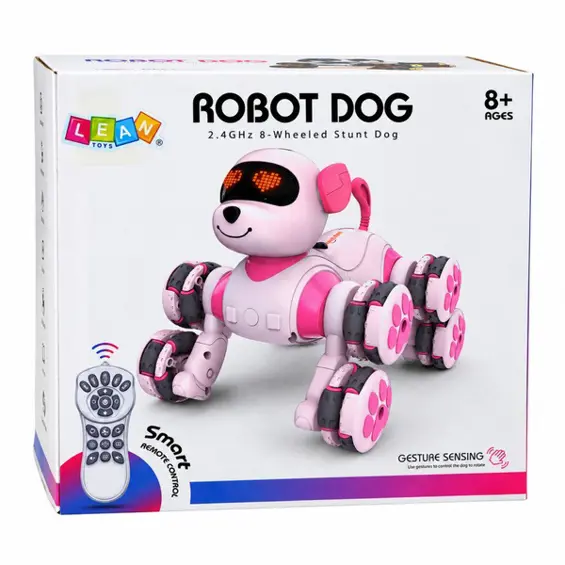 Lean Toys 32780 RC robot pas s 8 kotača, rozi