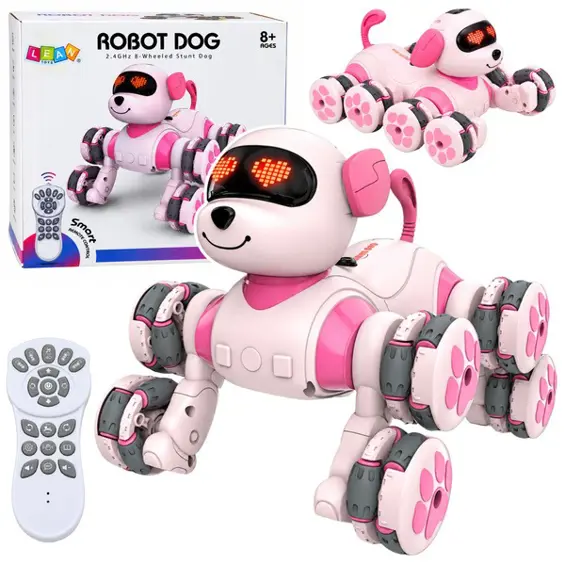 Lean Toys 32780 RC robot pas s 8 kotača, rozi