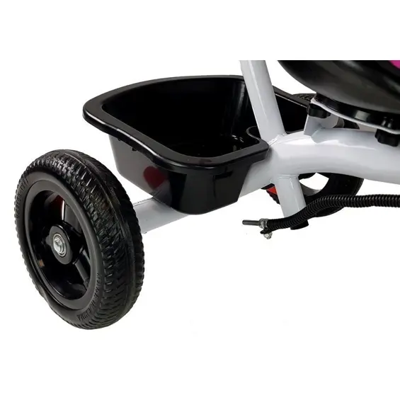 LEAN Toys PRO300 dječji tricikl s roditeljskom ručkom, tendom i EVA kotačima – rozi