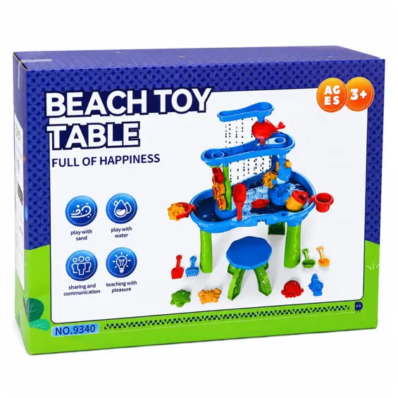 LEAN Toys višerazinski stol za igru s vodom i pijeskom, stolica i pribor – 63 cm