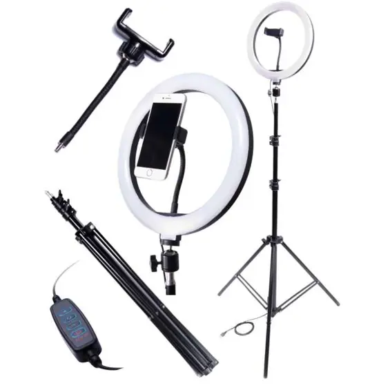 LED ring lampa 26 cm s tronošcem i držačem za mobitel