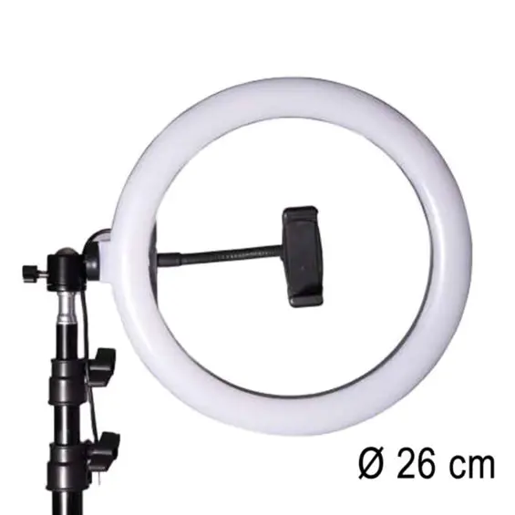LED ring lampa 26 cm s tronošcem i držačem za mobitel