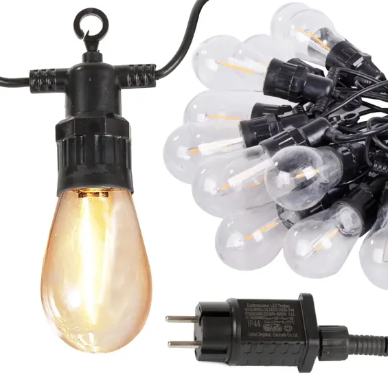 LED vrtna lsmpice 15 m – vanjski lanac sa 15 toplih LED žarulja IP44