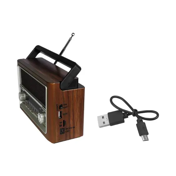 LTC ELMA 118UBT prijenosni retro radio FM/AM/SW, Bluetooth, USB, microSD, AUX i svjetiljka