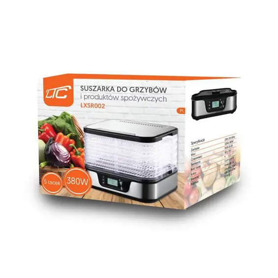 LTC LXSR002 dehidrator / sušilica hrane 380 W – 5 metalnih pladnjeva