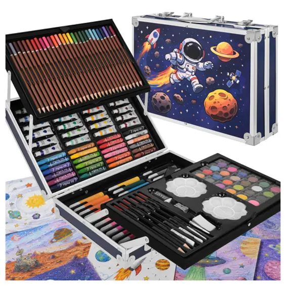 Maaleo 27953 dječji umjetnički set za crtanje i slikanje u koferu – 145 dijelova, astronaut