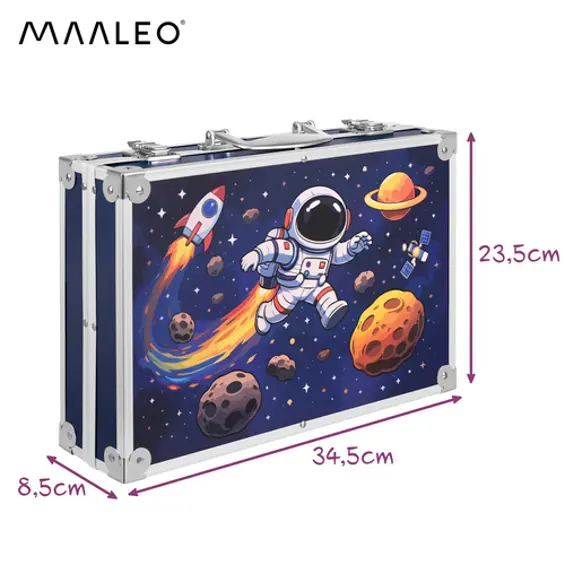 Maaleo 27953 dječji umjetnički set za crtanje i slikanje u koferu – 145 dijelova, astronaut