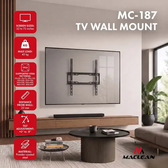 Maclean MC-880 električni stropni TV nosač 32–70″, VESA 600 × 400, do 35 kg
