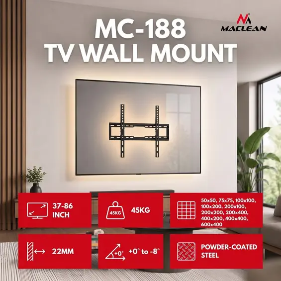 Maclean MC-880 električni stropni TV nosač 32–70″, VESA 600 × 400, do 35 kg
