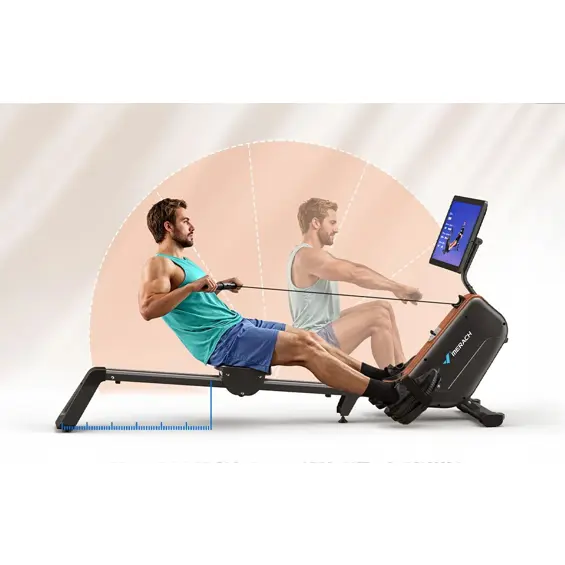 MERACH MR-R15B3-EU – Magnetna sprava za veslanje s HD zaslonom 21,5", 16 razina otpora, Bluetooth, nosivost 158 kg