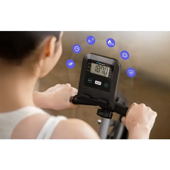 MERACH MR-S08B1-EU ležeći sobni bicikl s naslonom, Bluetooth, 8 razina otpora – crni