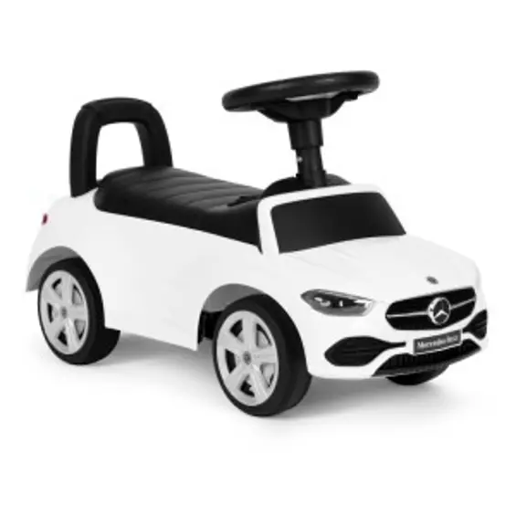 Mercedes-Benz C-Class 667 WHITE – Dječji automobil guralica s interaktivnim volanom, zvučnim efektima i spremnikom, bijeli