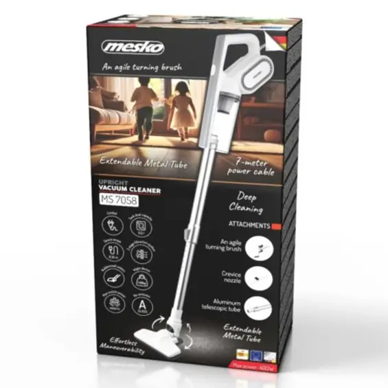 Mesko MS 7058 Vertikalni Ciklonski Usisavač – 400 W, 14.000 Pa, Energetski Razred A+