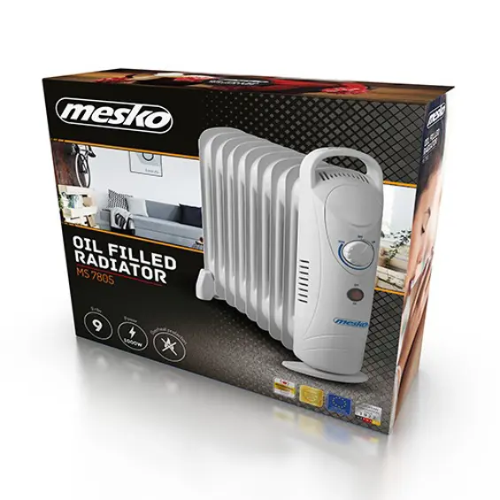 Mesko MS 7805 uljni radijator 1000 W s 9 rebara i podesivim termostatom