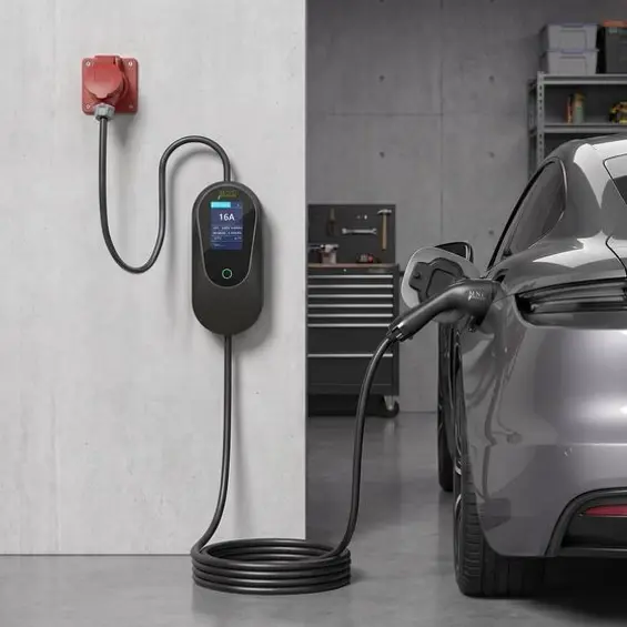 M.N.C. 54932 – Prijenosni punjač za električne automobile 3,5 kW, Type 2, Schuko, 5 m, LCD zaslon, s torbom