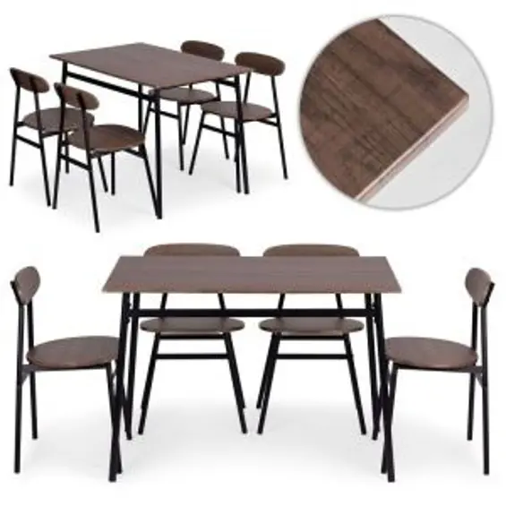 ModernHome OSLO blagovaonski set – stol i 4 stolice 110 × 70 cm