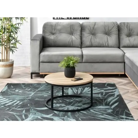 ModernHome PJJCFT0068 – Okrugli stolić za kavu 60 × 31,5 cm, metalna konstrukcija, loft dizajn