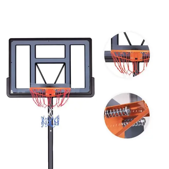 MovePro QSG-S003-21A – Samostojeći koš za košarku s podesivom visinom 150–305 cm, amortizirani obruč, mobilna baza
