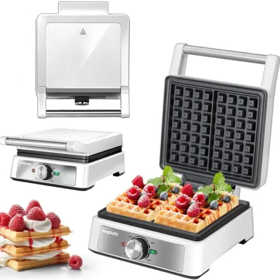 MPM MGO-41 aparat za vafle 1600 W, 2 duboka vafla, termostat – bijeli