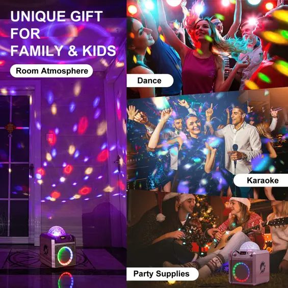 N-Gear Block Party 602 XL Karaoke Set, 300W, Disco Kugla, 2 Žična Mikrofona – Space Pink