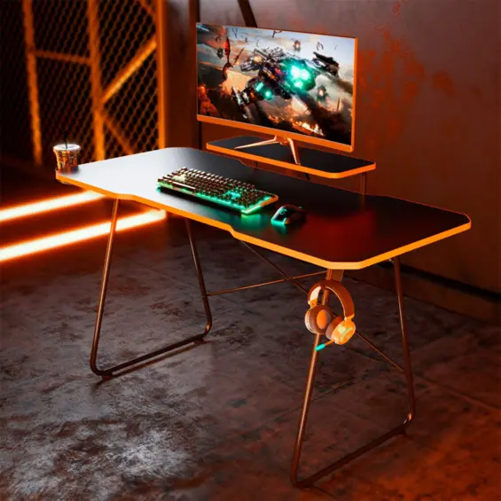 NanoRS RS170 gaming stol s policom za monitor 136 × 60 cm, crni