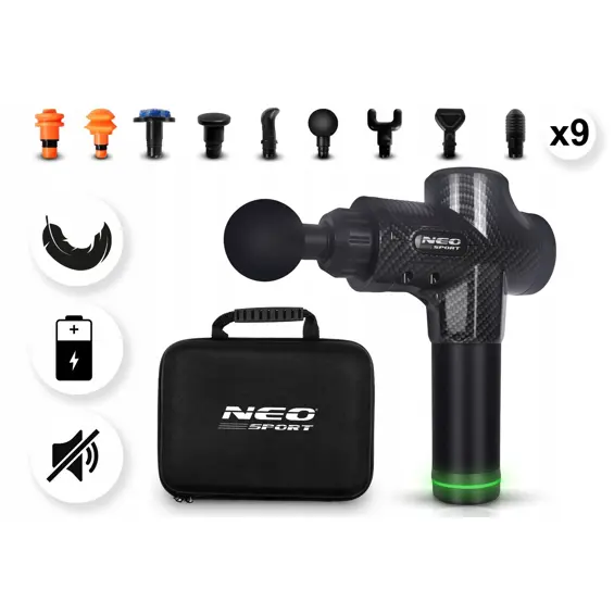 Neo-Sport NS-503 masažni pištolj 30 W s 9 nastavaka