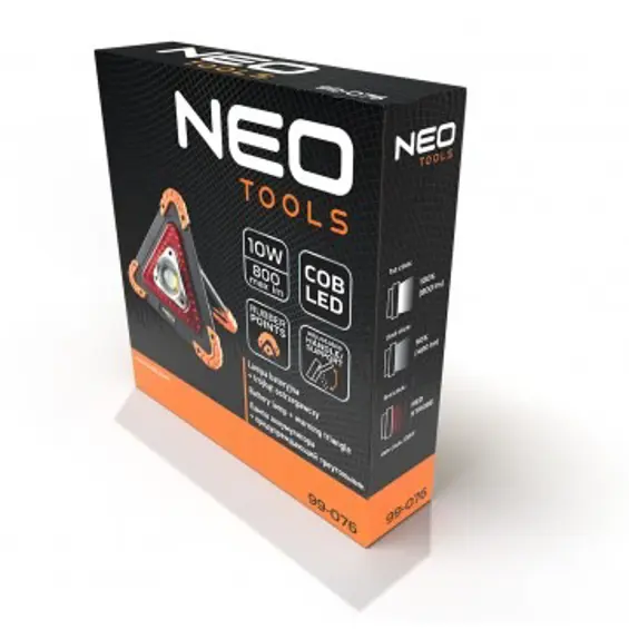 NEO Tools 99-076 radna LED svjetiljka i signalni trokut 2 u 1, 800 lm