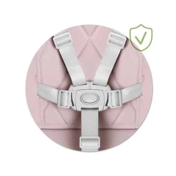 Nukido Elite dječja hranilica 3u1 ružičasta – stolica, ležaljka i ljuljačka, podesiva visina, 5-točkovni pojasevi