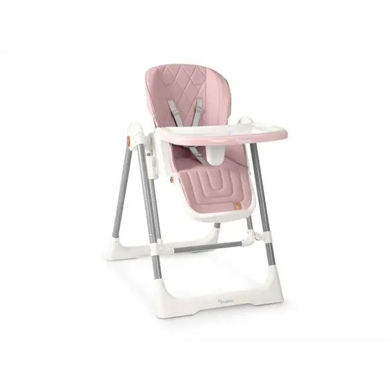 Nukido Elite dječja hranilica 3u1 ružičasta – stolica, ležaljka i ljuljačka, podesiva visina, 5-točkovni pojasevi