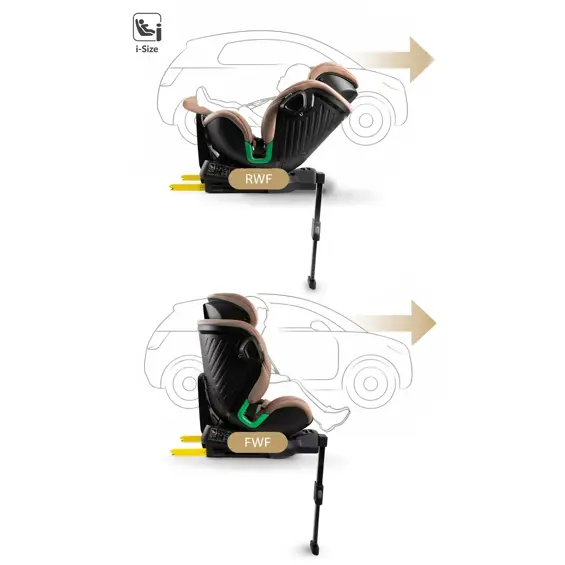 NUKIDO Shelly 710302 – Rotirajuća dječja autosjedalica 360°, i-Size 40–150 cm, ISOFIX, smeđa