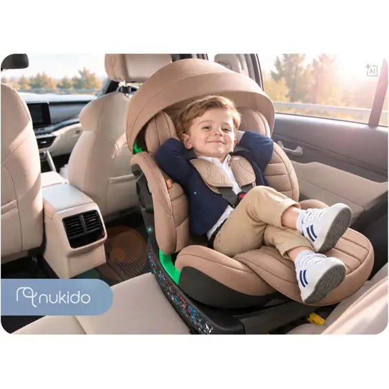 NUKIDO Shelly 710302 – Rotirajuća dječja autosjedalica 360°, i-Size 40–150 cm, ISOFIX, smeđa