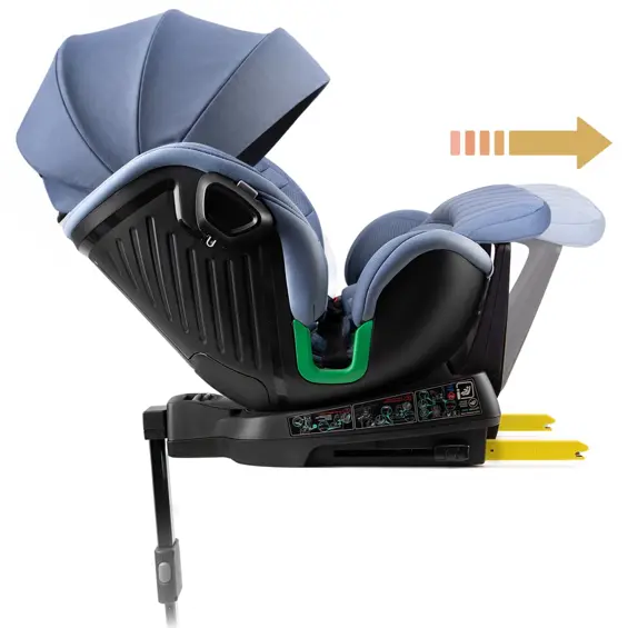 NUKIDO Shelly – Rotirajuća dječja autosjedalica 360°, i-Size 40–150 cm, ISOFIX, potporna noga, plava