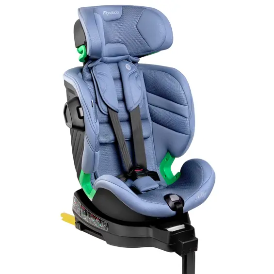 NUKIDO Shelly – Rotirajuća dječja autosjedalica 360°, i-Size 40–150 cm, ISOFIX, potporna noga, plava