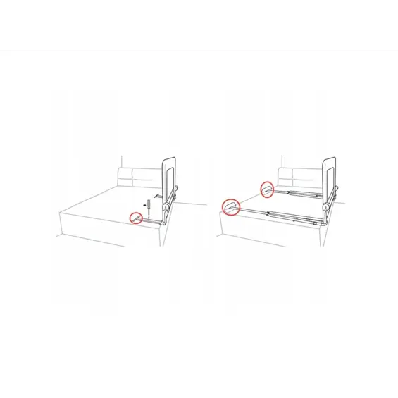 Nukido sigurnosna barijera za krevet 180x42 cm – zaštita od pada, siva