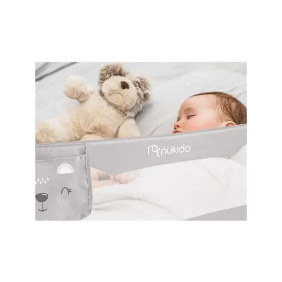 Nukido sigurnosna barijera za krevet 180x42 cm – zaštita od pada, siva