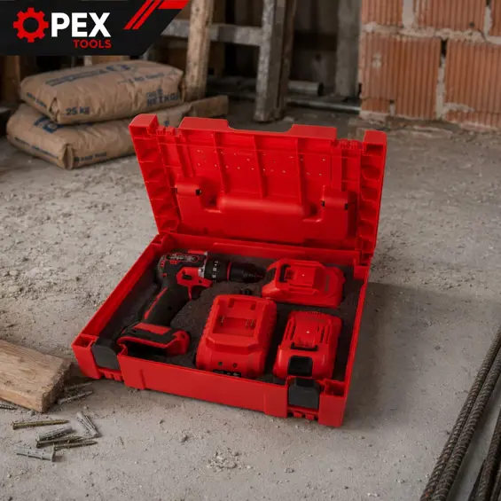 Opex-Akumulatorska Bušilica-Odvijač 21 V – 2 Baterije, LED Rasvjeta, Kofer