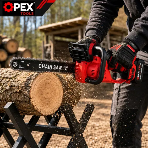 OPEX TOOLS OPX28015 akumulatorska lančana pila 12" 21 V s 2 baterije 3 Ah i koferom – brushless