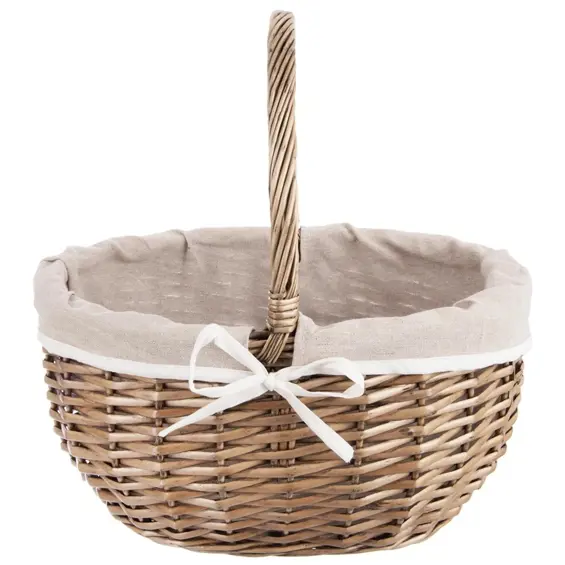Orion 730564 pletena piknik košara od prirodnog pruća 40 × 31 × 40 cm s podstavom