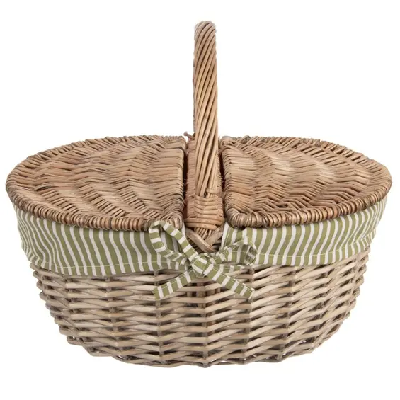 Orion 730565 zatvorena pletena piknik košara od pruća 42 × 32 × 35 cm s poklopcem