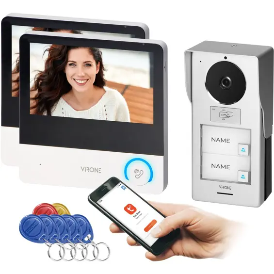 Orno AVONI MULTI video portafon za dvije obitelji – 7" Wi-Fi, 2K, RFID