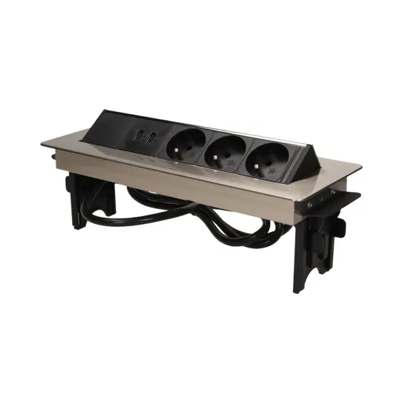 Orno OR-AE-1364 ugradbena stolna utičnica 3× 230 V + 2× USB