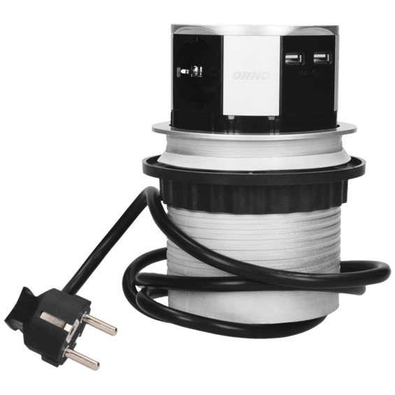 Orno Produžni kabel sa 3 x Schuko utičnice + 2 x USB, ugradbena - OR-AE-1342(GS)