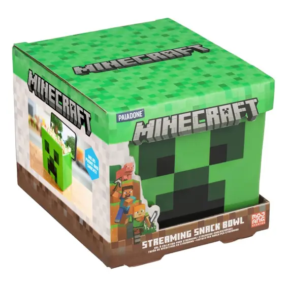 Paladone Minecraft Creeper Streaming Snack Bowl – keramička zdjela za grickalice s držačem za mobitel