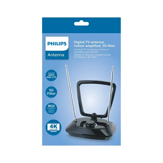 Philips SDV5200/12 sobna TV antena s pojačalom, DVB-T/T2 i 5G filtrom