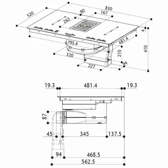 Ploča s napom Faber Galileo BK Glass NG A830 (700m3/h) 340.0594.624